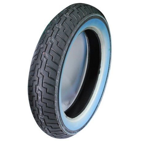 Dunlop, pneu 130/90-16 D404 67H TT, přední, bílé bočnice, DOT 03/2023