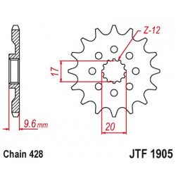 JT ZĘBATKA PRZEDNIA 2084 13 KTM SX 85 18-20, HUSQVARNA TC 85 18-20 (JTF1905.13)* (ŁAŃC. 428)