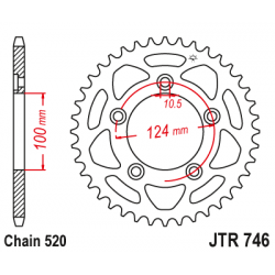 JT ZĘBATKA TYLNA 4444 39 DUCATI SCRAMBLER 1100 '18-'19 (444439JT) (ŁAŃC.520)