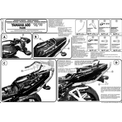 KAPPA STELAŻ KUFRA CENTRALNEGO YAMAHA FZS 600 FAZER (98-03) ( BEZ PŁYTY )