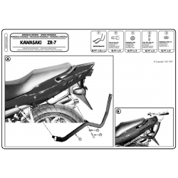 KAPPA STELAŻ KUFRA CENTRALNEGO KAWASAKI ZR7 / ZR7S 750 (99-04) ( BEZ PŁYTY )