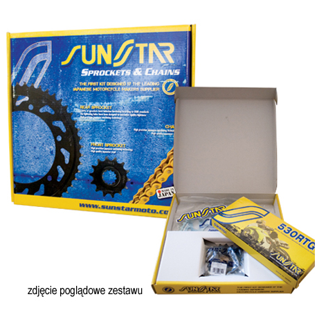 SUNSTAR ZESTAW NAPĘDOWY YAMAHA XT 660X 04-12 PLUS ZŁOTY (15/45/110) (DO 750CC) (SUN39415/SUN1-3541-45/SS520XTG-110G)