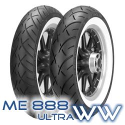 Metzeler, pneu 130/90-16 ME888 MARATHON ULTRA 67H TL M/C, bílé bočnice, přední, DOT 14/2024