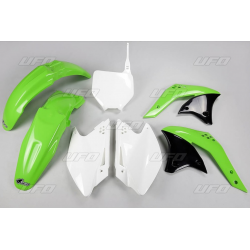 UFO KOMPLET PLASTIKÓW KAWASAKI KXF 250 '07 KOLOR OEM (ZIELONY/BIAŁY)