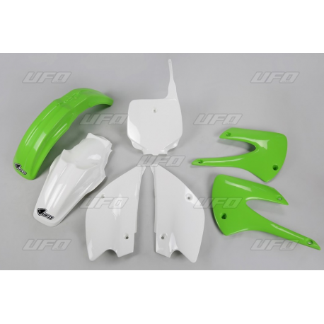 UFO KOMPLET PLASTIKÓW KAWASAKI KX 85 '13 KOLOR OEM (ZIELONY/BIAŁY) 9KA218E999)