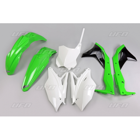 UFO KOMPLET PLASTIKÓW KAWASAKI KXF 250 '17 KOLOR OEM ZIELONY/BIAŁY/CZARNY