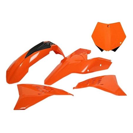 UFO KOMPLET PLASTIKÓW KTM SX 85 '13-17 KOLOR OEM '13-'14 (POMARAŃCZOWY/BIAŁY)