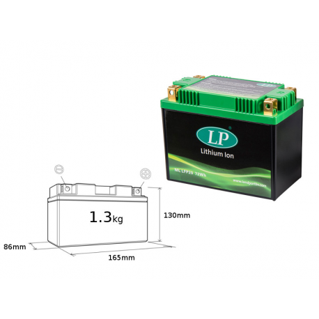 LANDPORT AKUMULATOR LITOWO-JONOWY LIFEPO4 LFP20 (165X86X130) (YTX20BS, YTX20LBS, Y50N18LA2) (WAGA 1300G) (6)