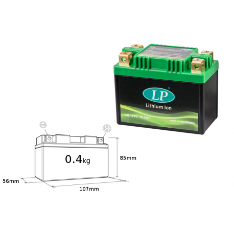 LANDPORT AKUMULATOR LITOWO-JONOWY LIFEPO4 LFP5 (107X56X85) (YTX4LBS, YTX5LBS) (19,2 WH) (WAGA 400G) (8) (OEM KTM 79111053000)