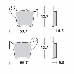 MOTO-MASTER KLOCKI HAMULCOWE KH346 SINTER METAL OEM: 11 (SINTERPRO RACING) CR 125-250, CRF 450