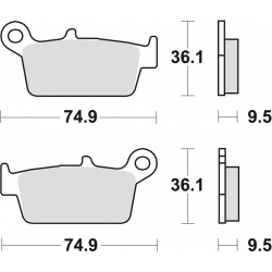 TRW LUCAS KLOCKI HAMULCOWE KH131 ORGANIC HONDA CRF 230 08-10, XR 250 88-97, XR 600 91-99, YAMAHA WR 125 98-07, TYŁ