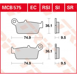 TRW LUCAS KLOCKI HAMULCOWE KH131 SINTER OFFROAD HONDA CRF 230 08-10, XR 250 88-97, XR 600 91-99, YAMAHA WR 125 98-07, TYŁ