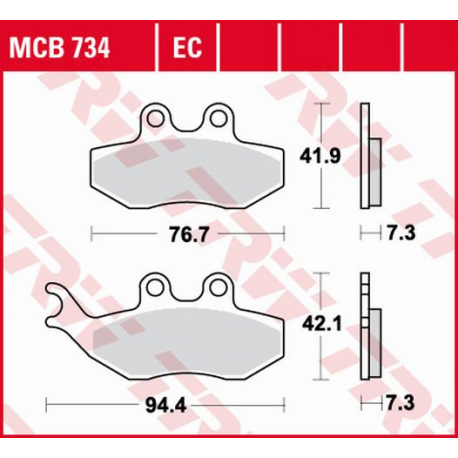 TRW LUCAS KLOCKI HAMULCOWE KH194 ORGANIC APRILIA SX 50 14-, YAMAHA DT 50 04-08, TZR 50 03-20, XT 125 05-11, PRZÓD (PROMOCJA)