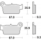 TRW LUCAS KLOCKI HAMULCOWE KH367 SINTER OFFROAD KAWASAKI KXF 250 04-, KLX 450 07-, KXF 450 04-, KXE 450 10-, SUZUKI RMZ 250 04-,