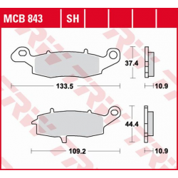 TRW LUCAS KLOCKI HAMULCOWE KH231/2 SINTER STREET KAWASAKI VN 900 06-17, VN 1500 98-03, VN 1600 03-08, VN 1700 09-17, VN 2000 04-