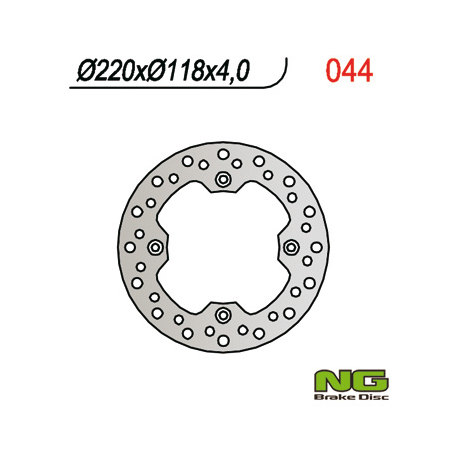 NG TARCZA HAMULCOWA TYŁ SUZUKI DR 350 '90-'99, TS 125 '89-'94 (220X118X4) (4x10,5mm)