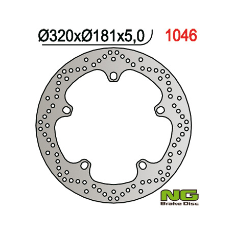 NG TARCZA HAMULCOWA PRZÓD BMW F 800/R850,1100,1150/K 1200/1300/1600 (320X181X4,8) (5X14,0MM)