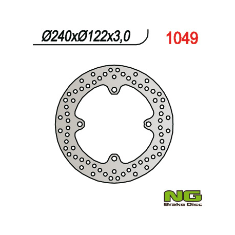 NG TARCZA HAMULCOWA TYŁ SUZUKI RMZ 450 '05-'20, HONDA CR 125 '98-'99, CR 250 '97-'01, RMZ 250 '07-'20 (240X122X4)(4X10,5MM)