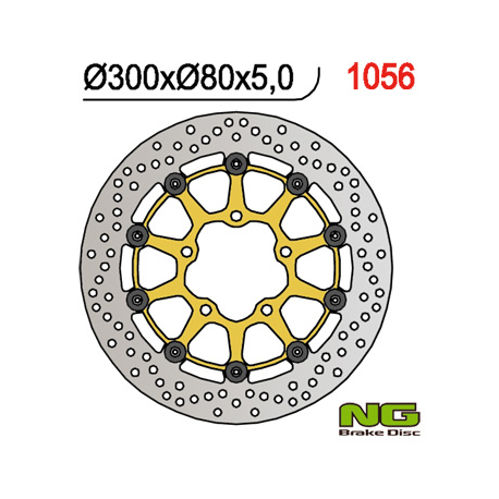 NG TARCZA HAMULCOWA PRZÓD KAWASAKI ER6 F/N, ZX 10R 04-15, ZX6R 05-16, KLE 650 VERSYS 07-15, Z 750 (300X80X5MM) (5X10,MM) PŁYWAJĄ