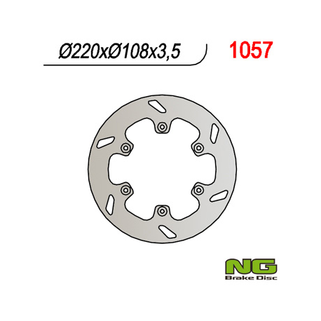 NG TARCZA HAMULCOWA TYŁ GAS GAS 125/250/300/450 '94-'20 (220X108X3,5) (6X6,5MM)