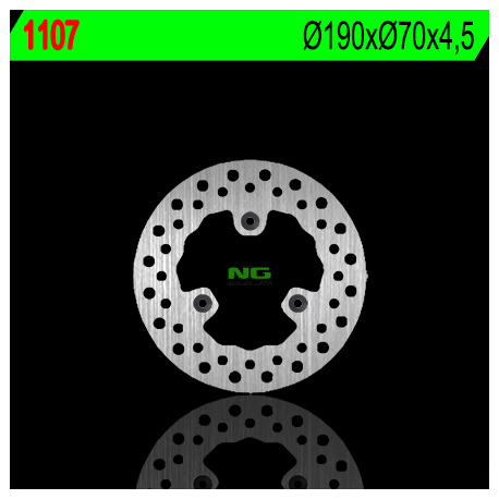 NG TARCZA HAMULCOWA TYŁ APRILIA 125/200/250/300/500 ATLANTIC (190X70X4,5) (3X8,5MM)