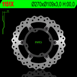 NG TARCZA HAMULCOWA PRZÓD KAWASAKI KXF 250/450 '15-19 PŁYWAJĄCA 270MM (270X109X3,0) 4 OTWORY O ŚR. 9,5MM WAVE