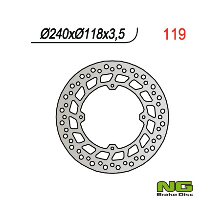 NG TARCZA HAMULCOWA PRZÓD HONDA CRM 125, XLR 125, XR 250/600 (240x118x3,5)