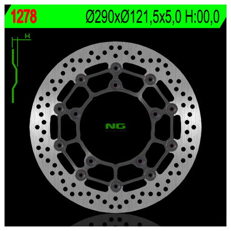 NG TARCZA HAMULCOWA PRZÓD SUZUKI SFV 650 GLADIUS / ABS '09-'13, SV 650 / S '07-'10 (290X121,5X5)