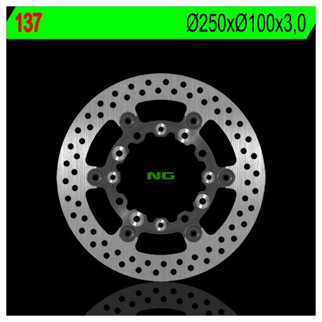 NG TARCZA HAMULCOWA PRZÓD KAWASAKI KX 125/250 '89-'05, KLX 250/300/650R '93-'07, SUZUKI RMZ 250 '04-'06 (PŁYWAJĄCA) (25X100X3) (