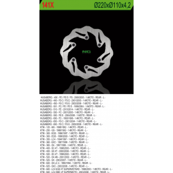 NG TARCZA HAMULCOWA TYŁ KTM / HUSABERG (220X110X4,2) WAVE (NG141 NG129)