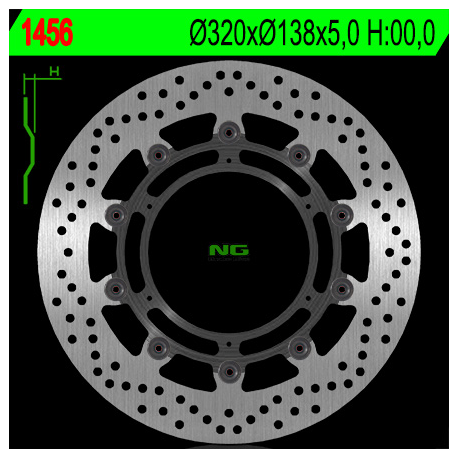 NG TARCZA HAMULCOWA PRZÓD KTM 1050/1190/1290 ADVENTURE '13-'17 (320X138X5MM) (6X6,5MM) PŁYWAJĄCA