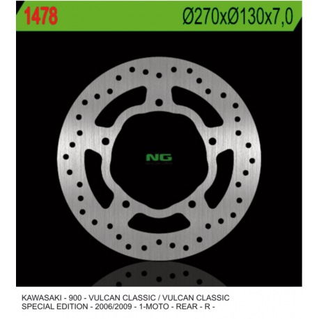 NG TARCZA HAMULCOWA TYŁ KAWASAKI VN 900 CLASSIC '06-'09