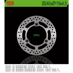 NG TARCZA HAMULCOWA PRZÓD/TYŁ SUZUKI BURGMAN 125/200 15-16 (240X115X4,5) (3OTWORY 10,5MM)