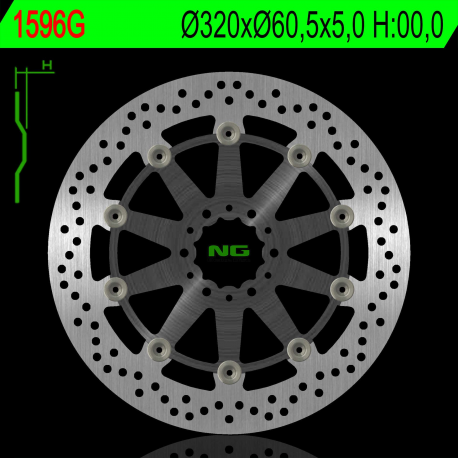 NG TARCZA HAMULCOWA PRZÓD KTM DUKE 390 / ABS '17, RC 250 / 390 / ABS '17 (320X60,5X5,0MM) ŚRODEK ALUMINIOWY