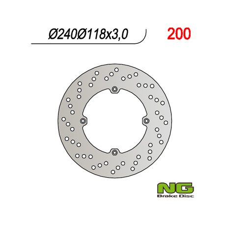 NG TARCZA HAMULCOWA PRZÓD HONDA XL 600R (83-87), CR 125 (85-88) (240x118x3)