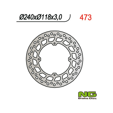 NG TARCZA HAMULCOWA PRZÓD HONDA CR 125/250/500 '84-'94, XR 250/400/600R (240x118x3) (4X6,5MM)