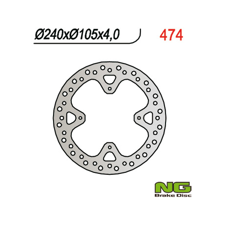 NG TARCZA HAMULCOWA TYŁ HONDA XR 650R 00-06 (240x105x4) (4X6,5MM)