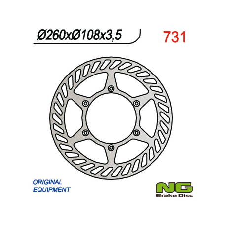 NG TARCZA HAMULCOWA PRZÓD GAS GAS ENDURO CROSS 125/200/250/300/400/450/515 (260x108x3,5)