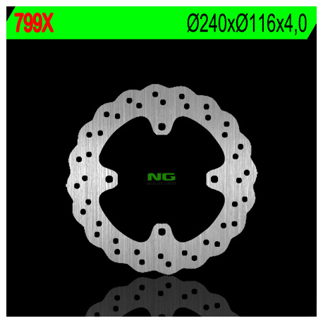 NG TARCZA HAMULCOWA TYŁ KAWASAKI KX/KXF (04-14) (240X116X4) WAVE