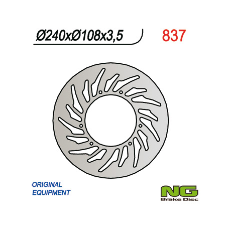 NG TARCZA HAMULCOWA PRZÓD YAMAHA DT 50R 03-08, XT 125R 05-08, MBK 50X-LIMIT 03-05 (240X108X3,5) (6X6,5MM)