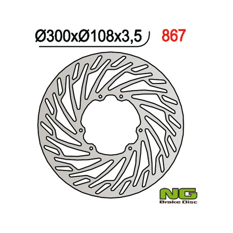 NG TARCZA HAMULCOWA PRZÓD DERBI 50/125, APRILIA 50/125, RIEJU 50 SMX (300x108x3,5)