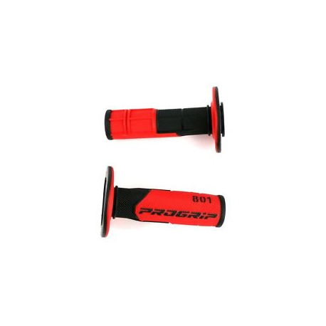 PROGRIP MANETKI PG801 OFF ROAD (22+25MM, DŁ.115MM) KOLOR CZARNY/CZERWONY (DWUSKŁADNIKOWE) (PG801BK/RD) (801-125)