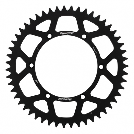 SUPERSPROX ZĘBATKA TYLNA ALUMINIOWA 7075-T6 (ERGAL) 489 51 KAWASAKI KX/KXF 84-18 (JTR460.51) KOLOR CZARNY