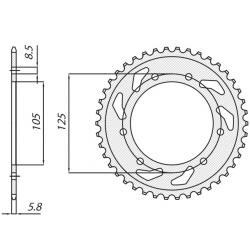 SUNSTAR ZĘBATKA TYLNA 4402 53 DERBI SENDA 50R/SM, APRILIA RX 50, MBK 50 (JTR1131.53) (ŁAŃC. 420) (440253JT)