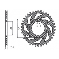 SUNSTAR ZĘBATKA TYLNA 269 42 HONDA CG 125 '02-'05, CM 125 '82-'97, CB 125T '82-'88, DAELIM VC 125 '96-'99 (JTR269.42) (ŁAŃC. 428