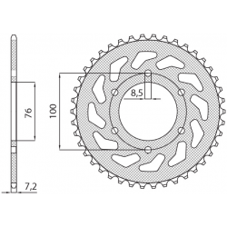 SUNSTAR ZĘBATKA TYLNA 4513 48 YAMAHA YZF 125R '08-'15 (JTR1844.48) (ŁAŃC. 428) (451348JT)