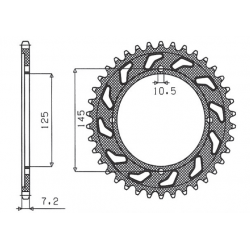 SUNSTAR ZĘBATKA TYLNA 4482 59 YAMAHA XVS 125 DRAG STAR 00-05 (JTR1874.59) (ŁAŃC. 428) (448259JT)