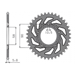 SUNSTAR ZĘBATKA TYLNA 281 38 HONDA NSR 125R '89-'02 (JTR604.38) (ŁAŃC. 520) (28138JT)