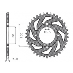 SUNSTAR ZĘBATKA TYLNA 819 41 SUZUKI GZ 250 MARAUDER (99-10), GN 250 (82-99) (JTR819/2.41) (ŁAŃC. 520) (81941JT)