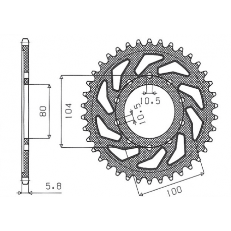 SUNSTAR ZĘBATKA TYLNA 478 40 KAWASAKI ZX6R (05-13), Z750 (JTR478.40) (ŁAŃC. 520) (47840JT)